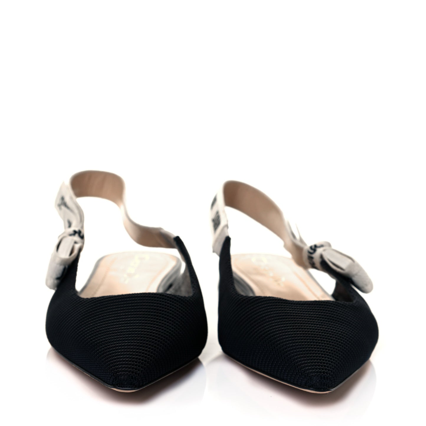 Technical Canvas Ribbon J'Adior Slingback Ballet Flats 39.5 Black