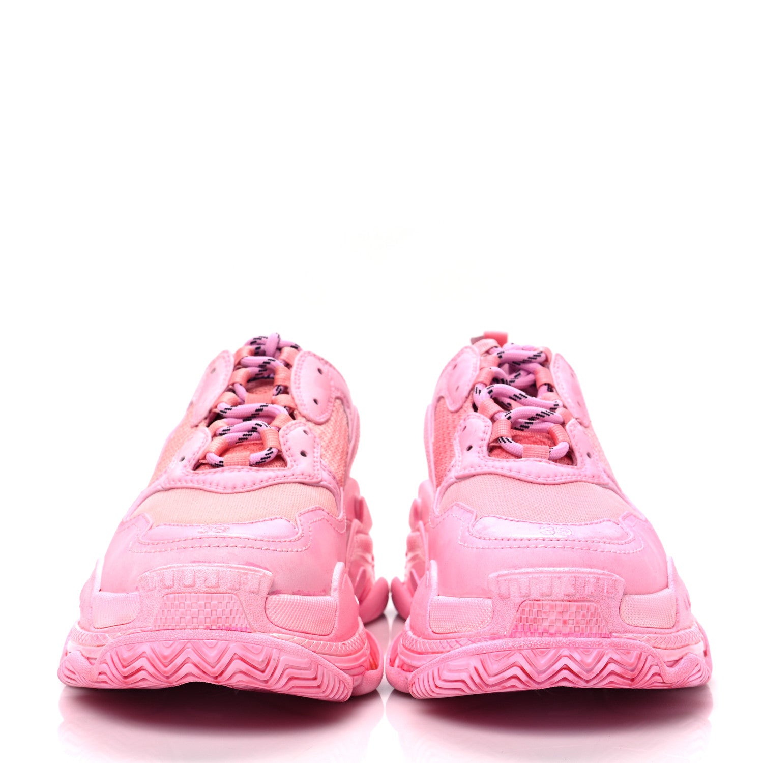 Balenciaga Fabric Mesh Dyed Womens Triple S Sneakers 39 Pink 2 of 7