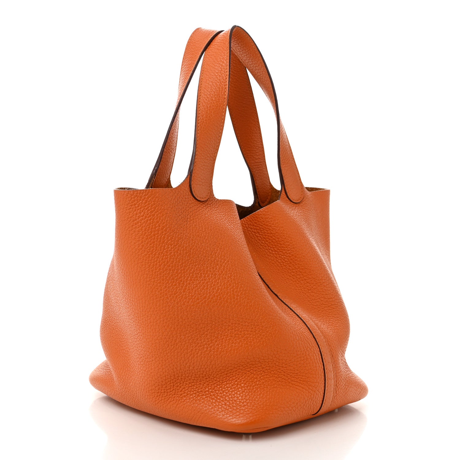 Hermes Taurillon Clemence Picotin Lock 22 MM Orange 3 of 10