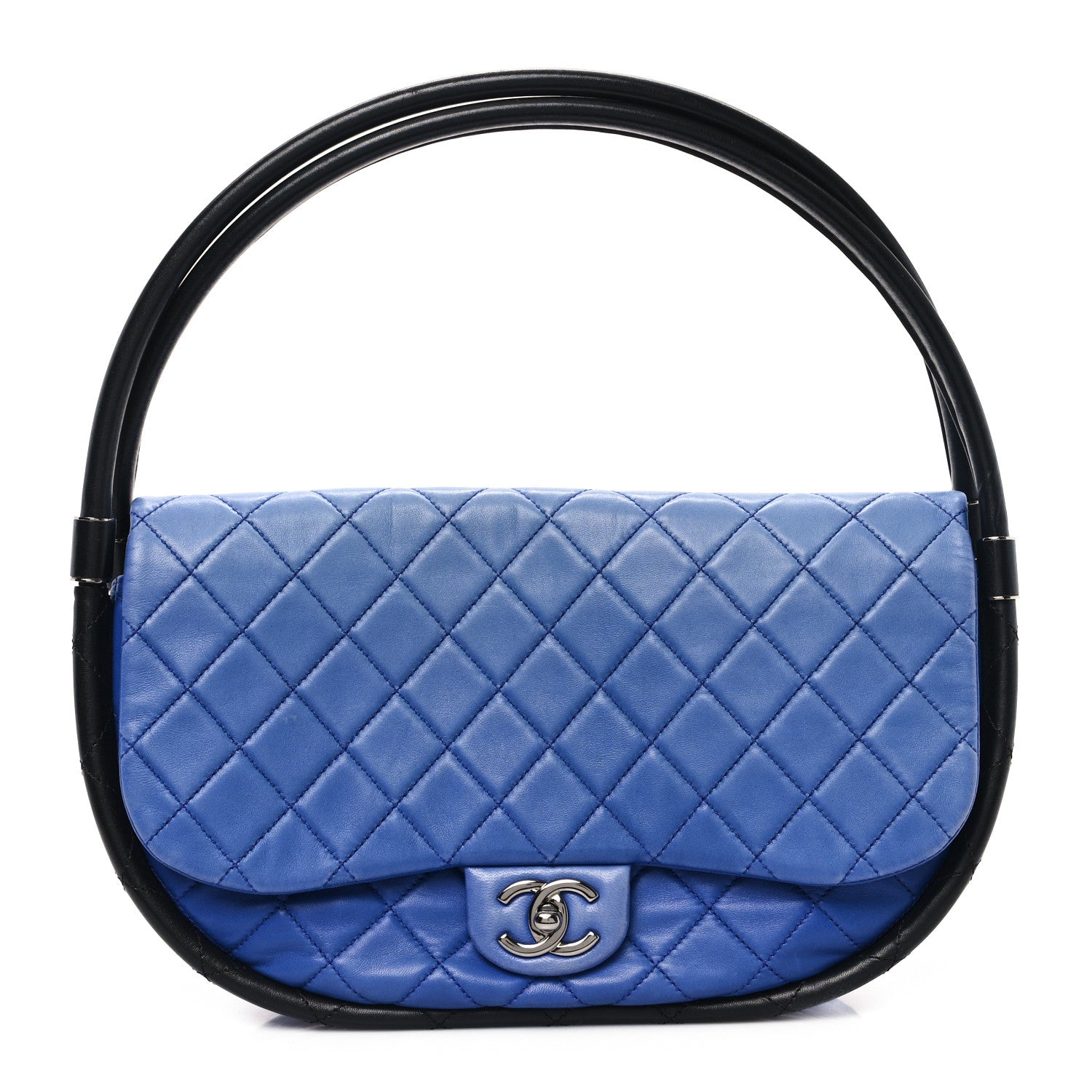 Chanel Lambskin Quilted Medium Hula Hoop Flap Blue 1 of 10
