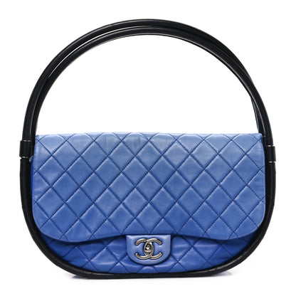 Chanel Lambskin Quilted Medium Hula Hoop Flap Blue 1 of 10