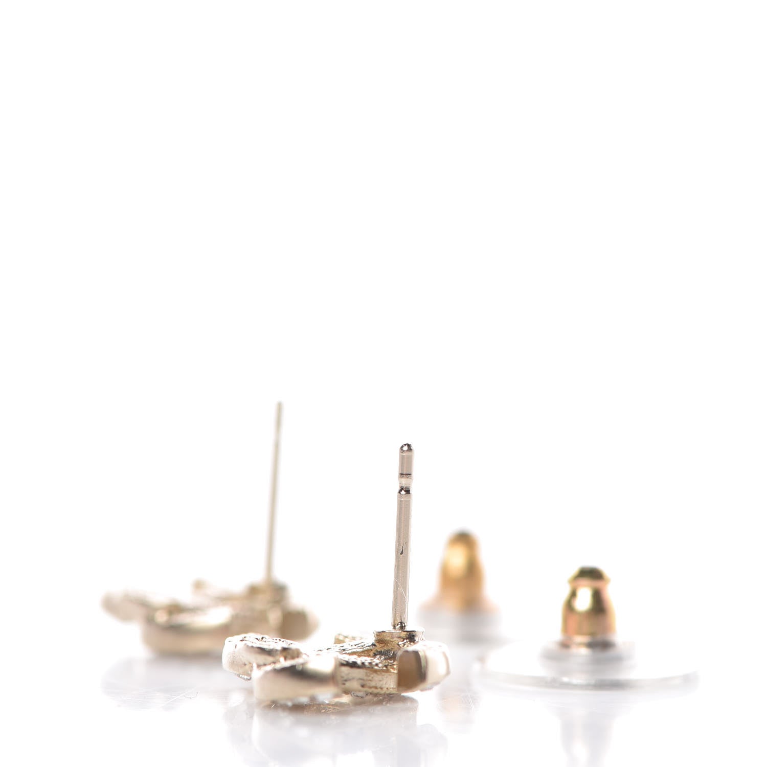 Chanel Crystal Mini CC Earrings Light Gold 3 of 5