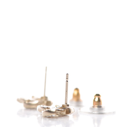 Chanel Crystal Mini CC Earrings Light Gold 3 of 5