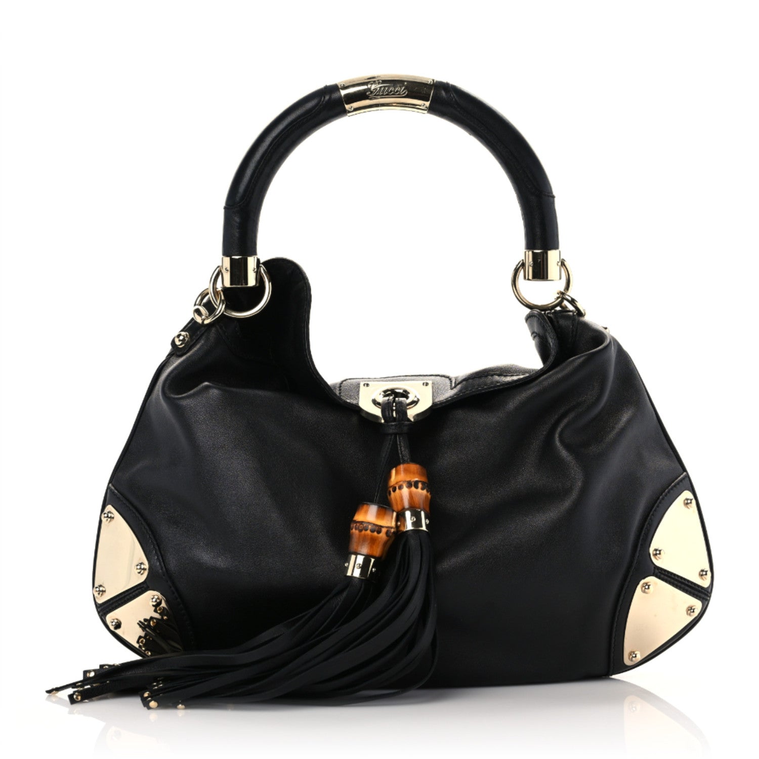 Gucci Monogram Medium Indy Top Handle Hobo Black 1 of 11