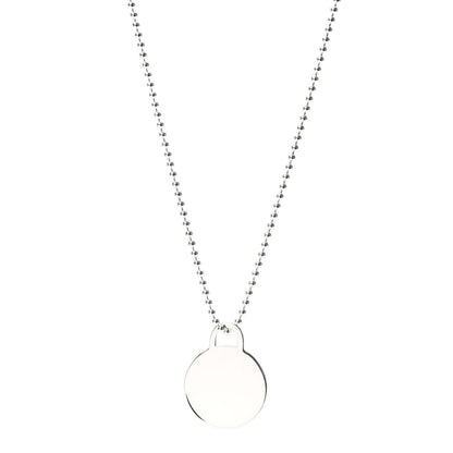 Tiffany Sterling Silver Round Tag Pendant Necklace 1 of 6