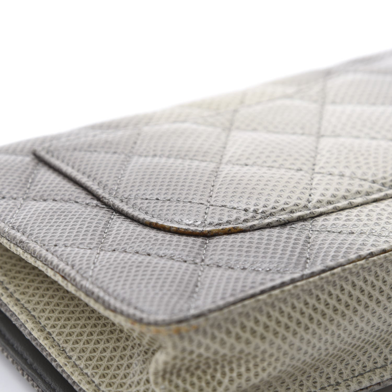 Chanel Lizard Ombre Wallet on Chain WOC Grey 9 of 16