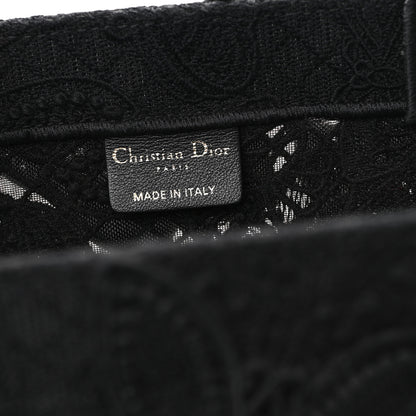 Christian Dior Embroidered 3D Macrame D-Lace Butterfly Medium Book Tote Black Multicolor 6 of 10
