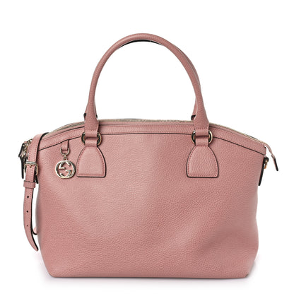 Gucci Dollar Calfskin Large GG Charm Dome Satchel Tote Soft Pink 1 of 12
