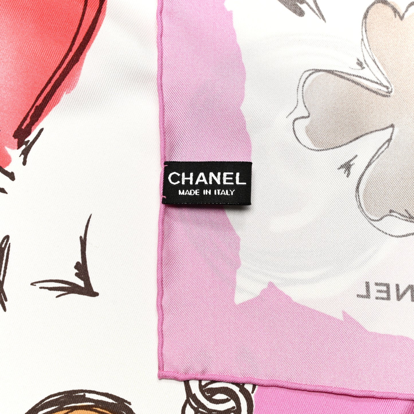 Silk CC Floral Square Scarf Pink Multicolor