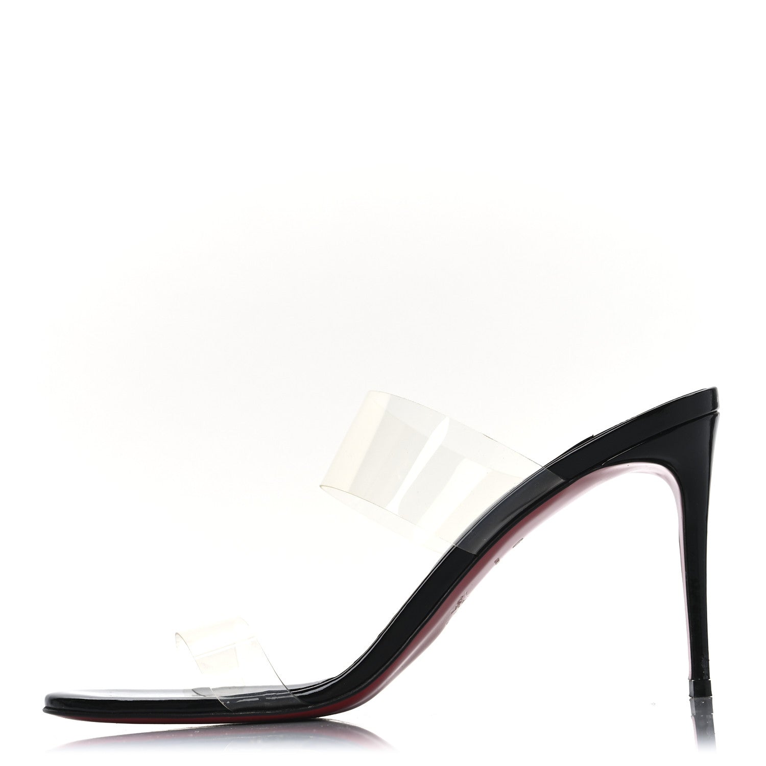 Christian Louboutin Patent PVC Just Nothing 85 Slide Sandals 40 Black 1 of 8