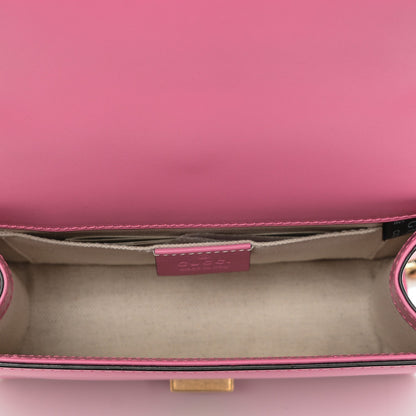 Gucci Knight Calfskin Small GG Marmont Chain Handle Bag Pink Tropical Flower 5 of 7