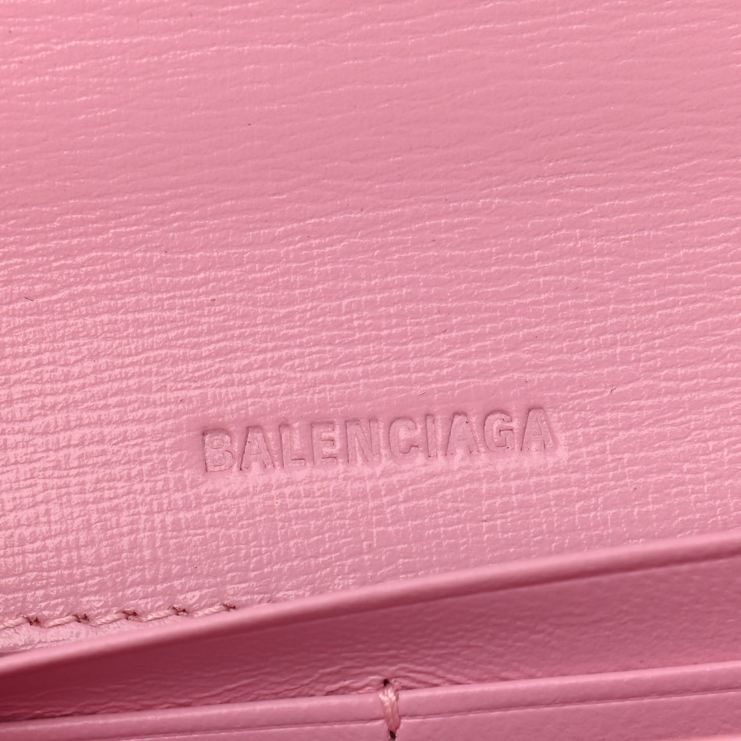 Calfskin Stripe Embossed Gossip Chain Bag XS Candy Pink