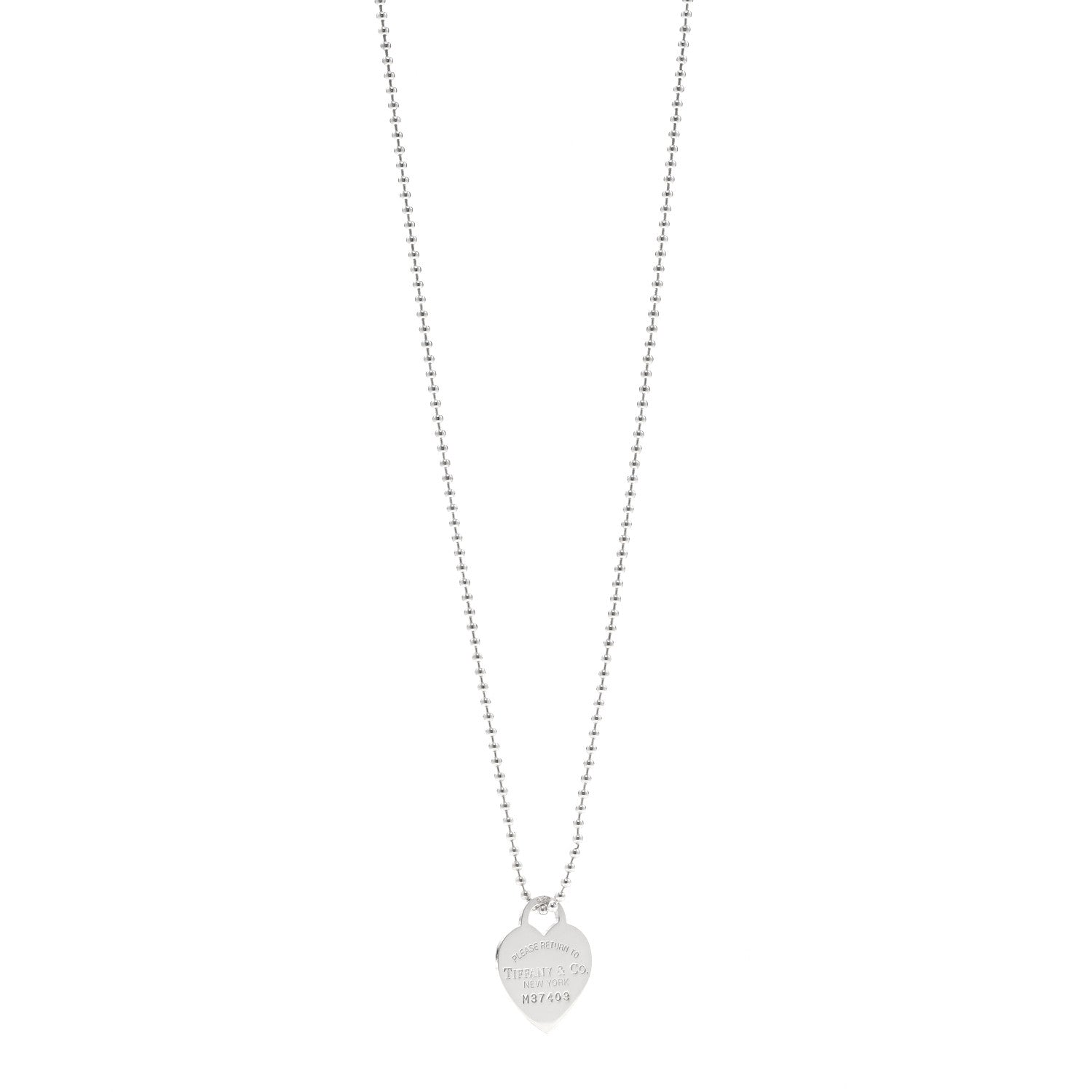 Tiffany Sterling Silver Large Return to Tiffany Heart Pendant Necklace 1 of 5