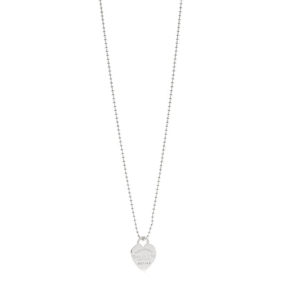 Tiffany Sterling Silver Large Return to Tiffany Heart Pendant Necklace 1 of 5