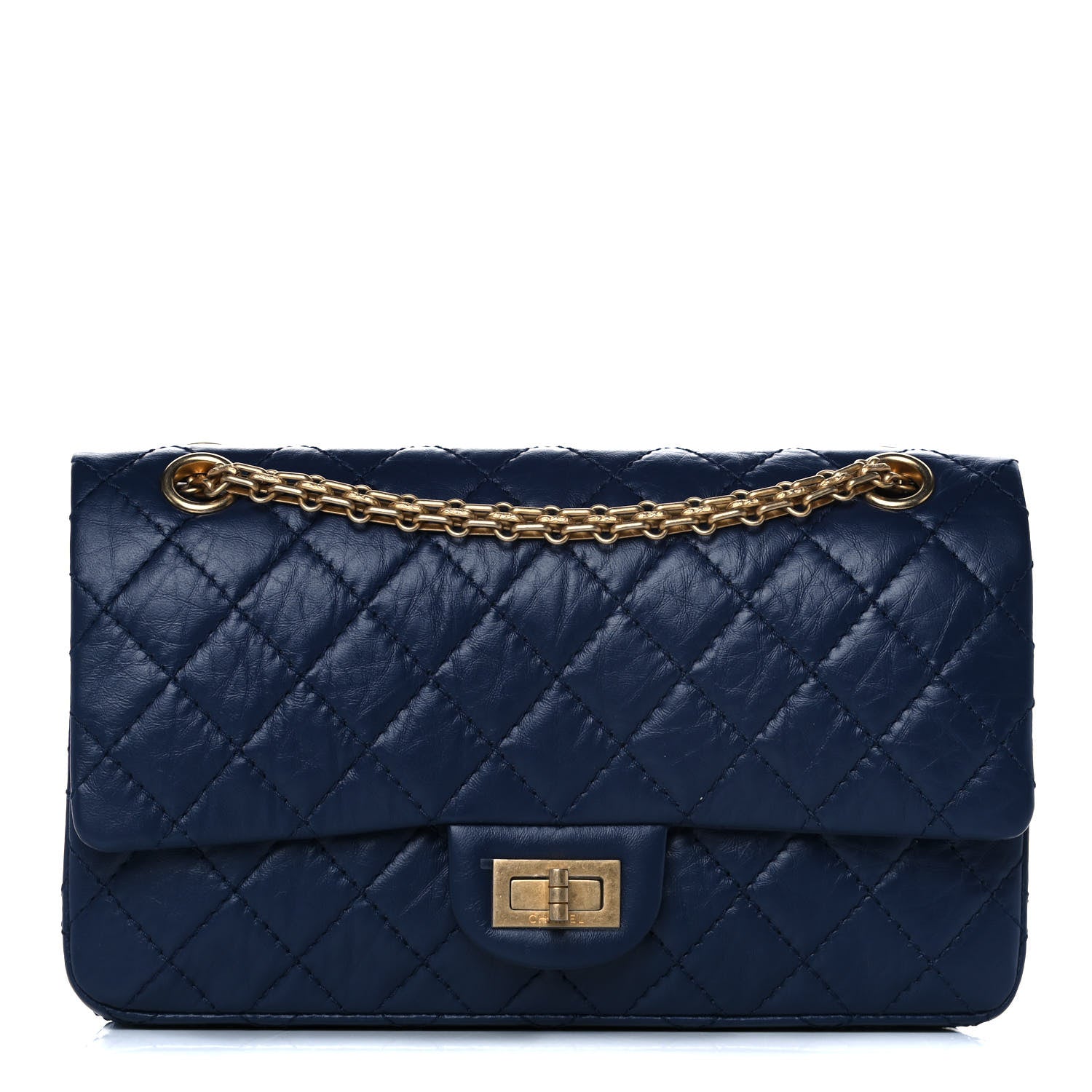 Chanel Aged Calfskin Quilted 2.55 Reissue 225 Flap Navy 1 of 13