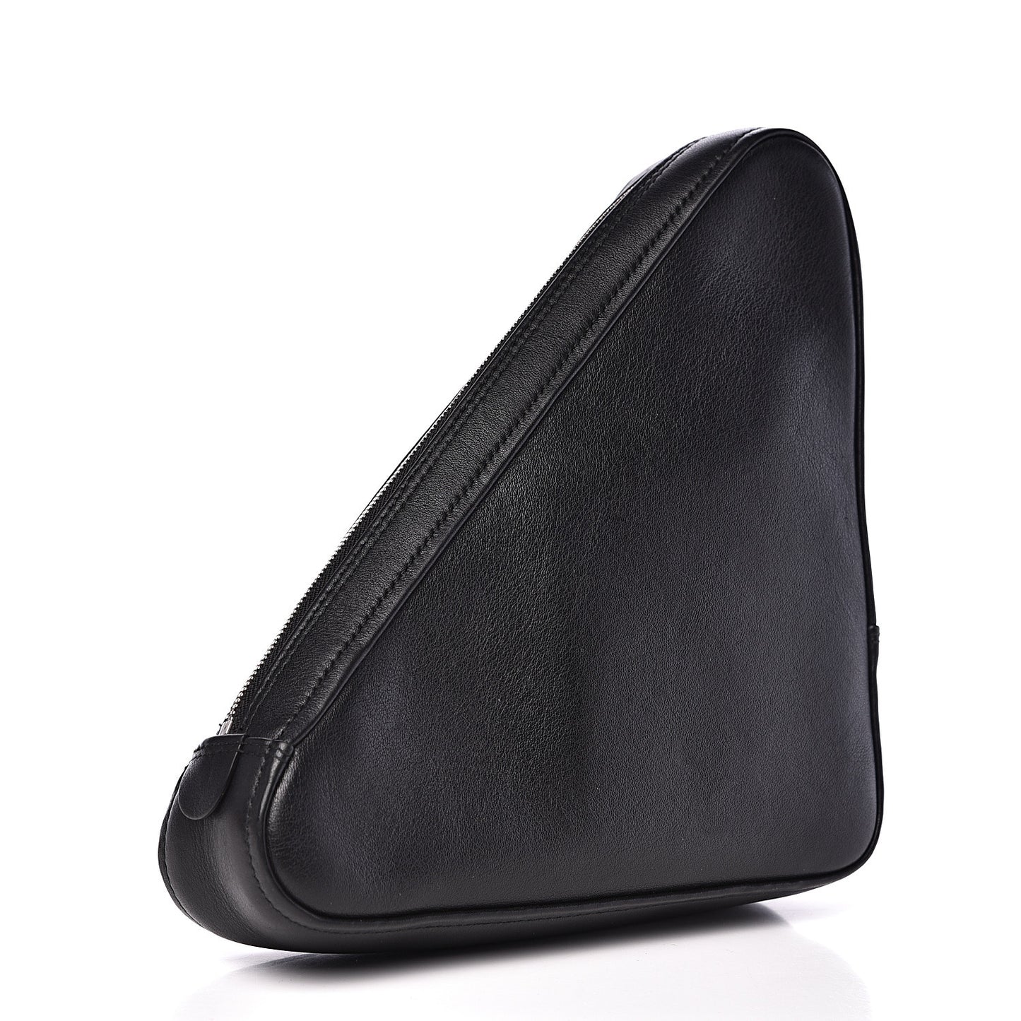 Calfskin M Triangle Pouch Black