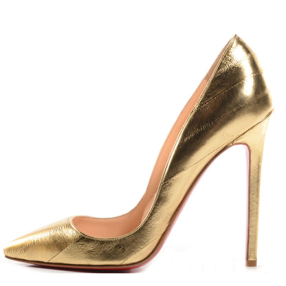 Christian Louboutin Eel Pigalle 120 Pumps 38 Gold 1 of 6