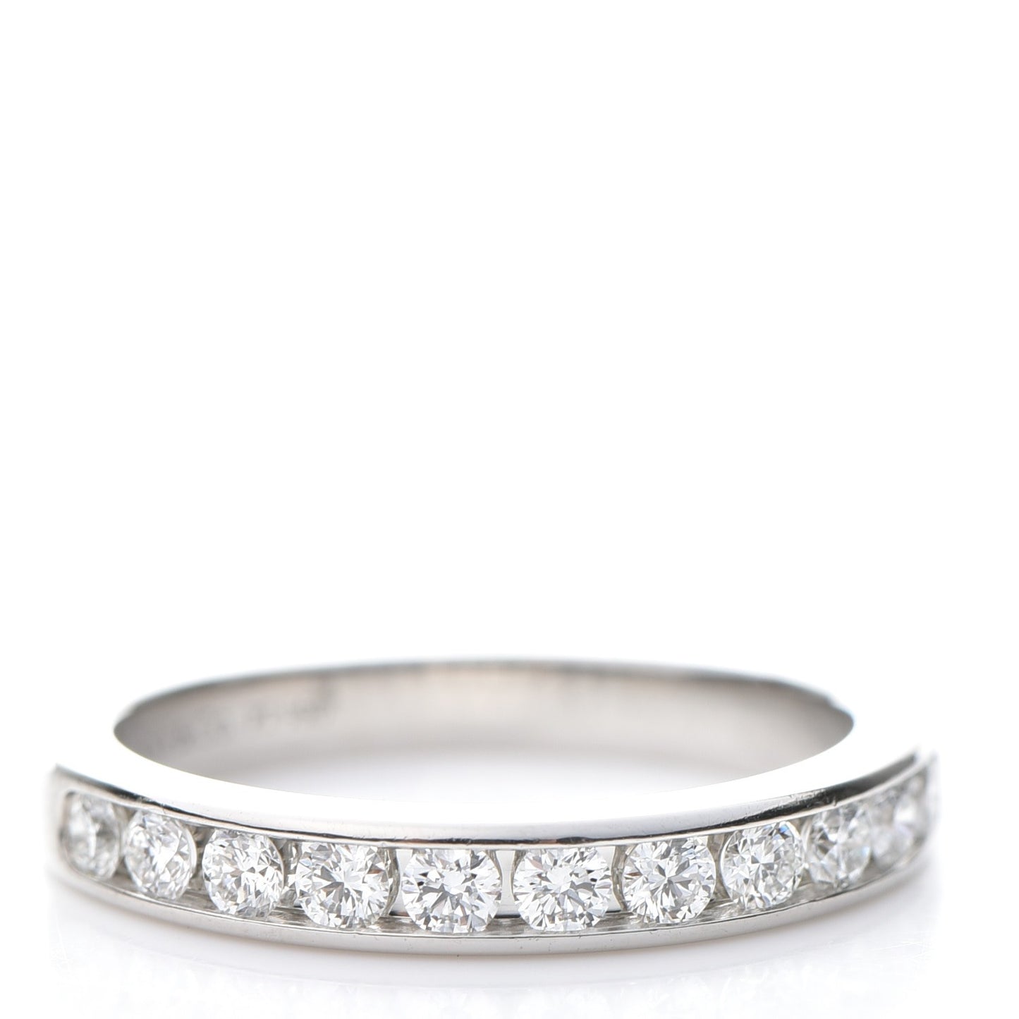 Platinum Diamond .33ctw Half Circle Wedding Band Ring 50 5.5