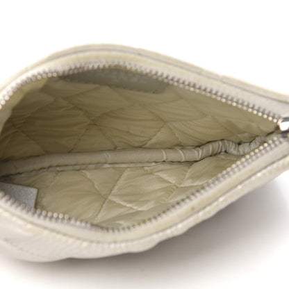 Chanel Metallic Lambskin Star Embossed Coin Purse Case Silver 5 of 7