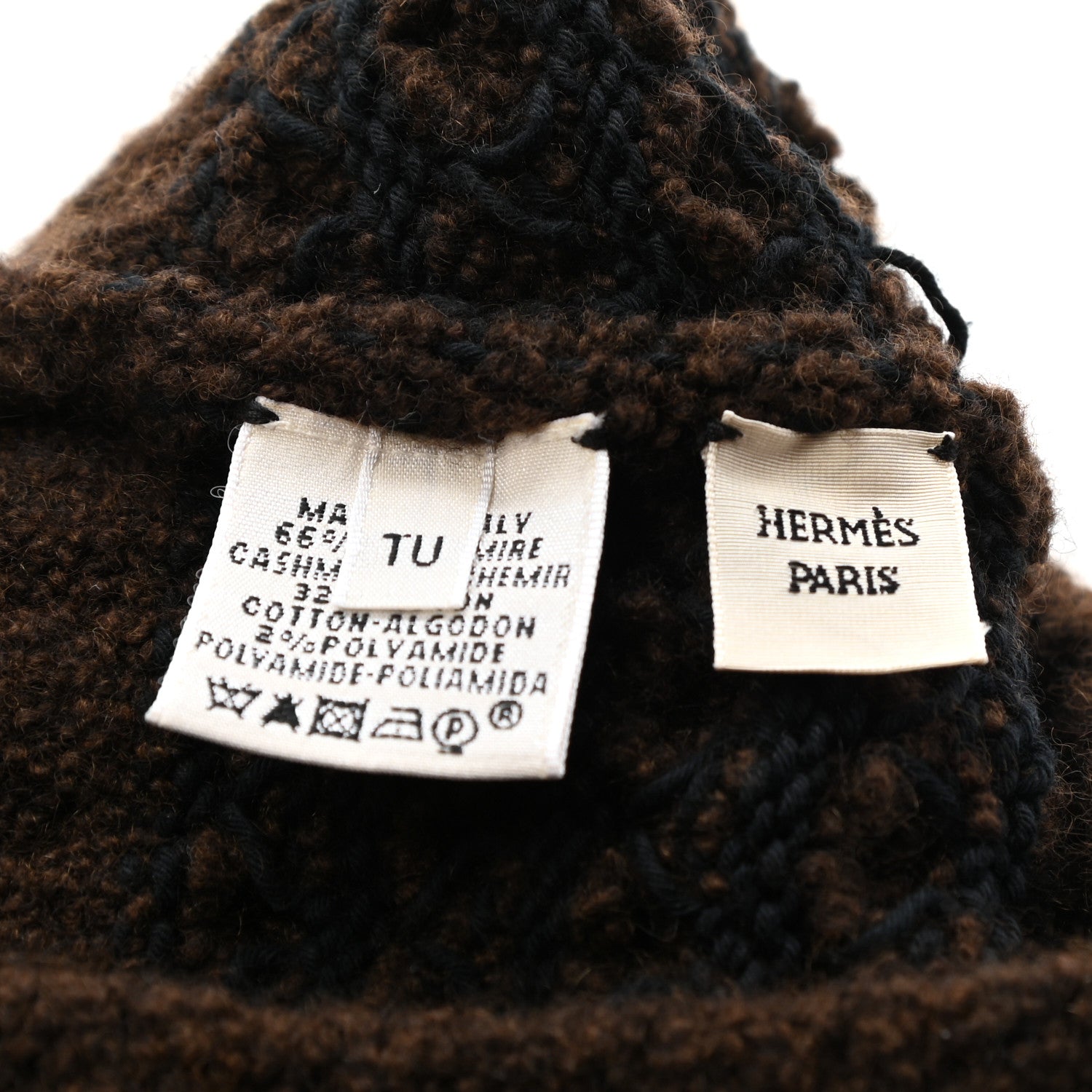 Hermes Cashmere Cotton Beanie Hat Brown 4 of 4