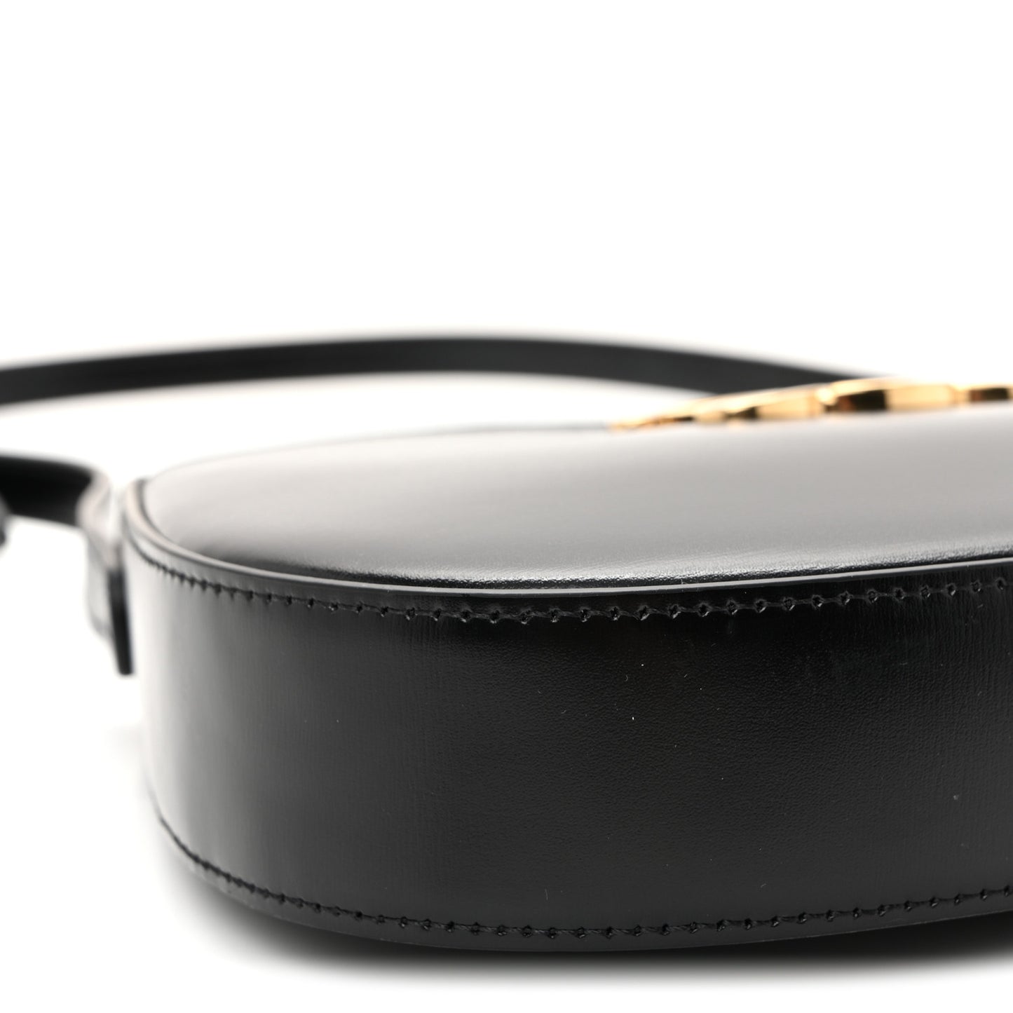 Patent Calfskin Medium Tilly Triomphe Shoulder Bag Black