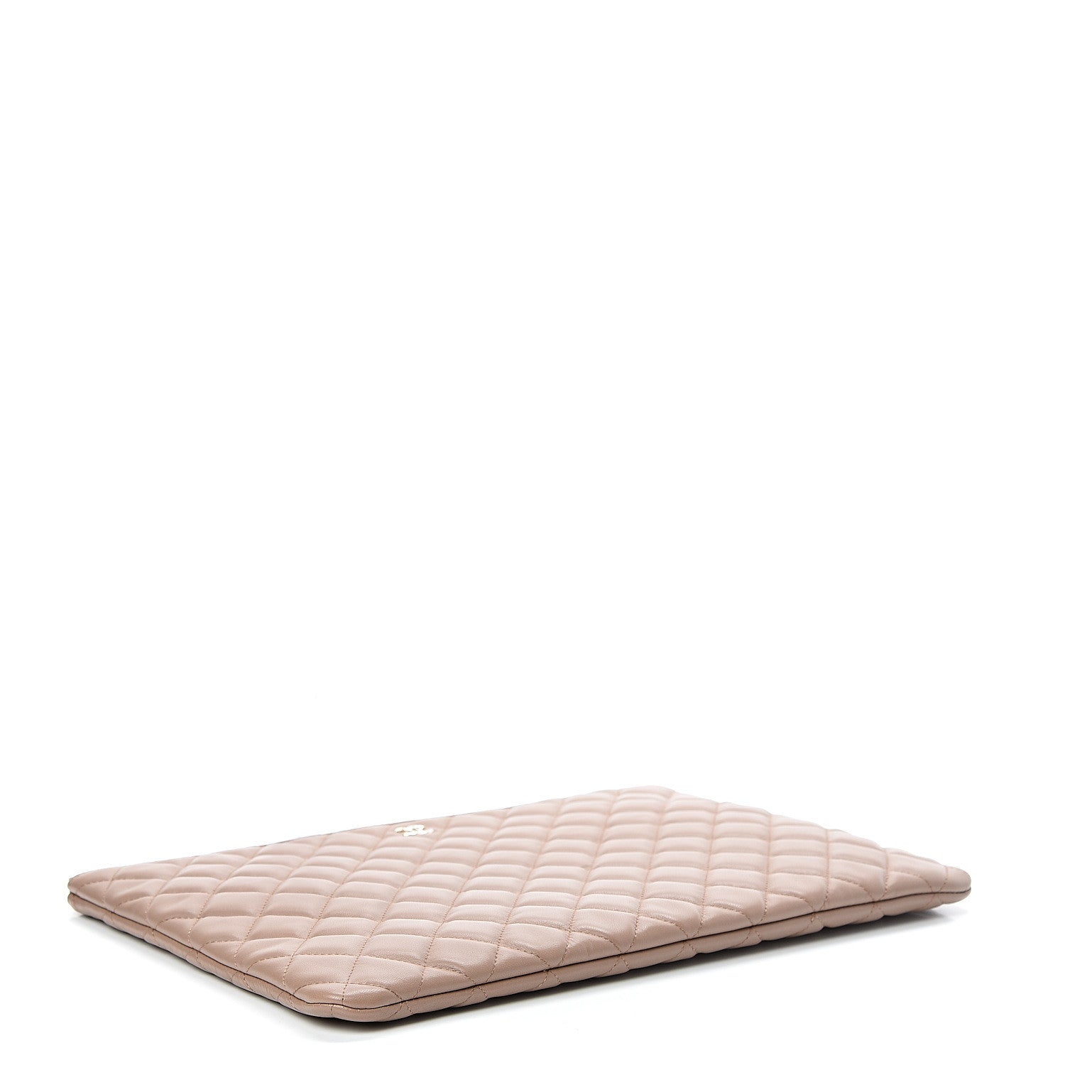 Chanel Lambskin Quilted Large Cosmetic Case Beige 3 of 7