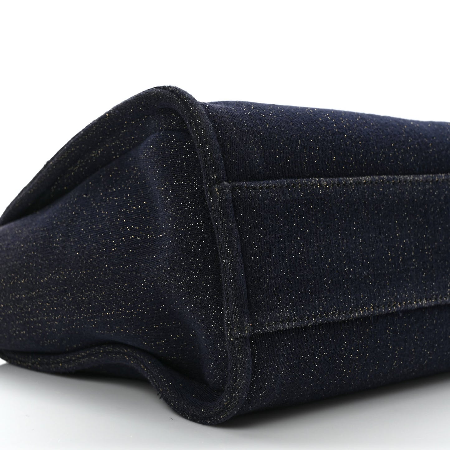 Lurex Canvas Small Deauville Tote Navy Blue Gold