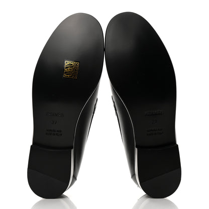 Hermes Calfskin Womens Destin Loafers 37 Black 5 of 9