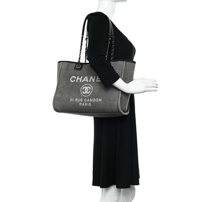 Chanel Canvas Small Deauville Tote Grey 2 of 16