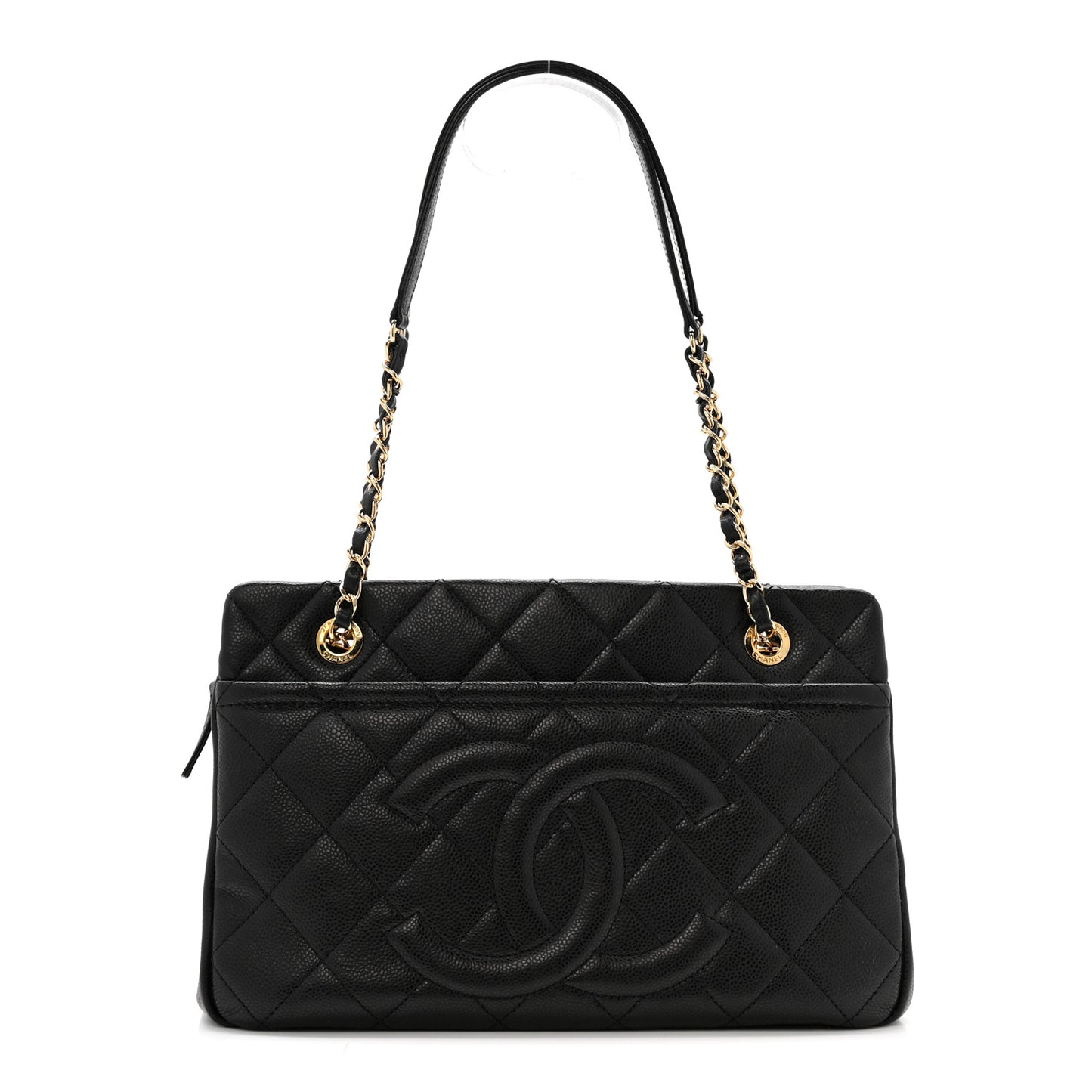 Caviar Quilted Timeless CC Soft Tote Black