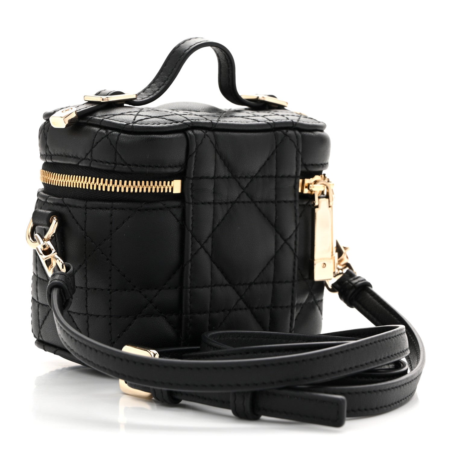 Christian Dior Lambskin Cannage Micro Lady Dior Vanity Case Black 3 of 13