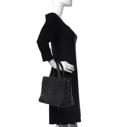 Valentino Garavani Craquele Nappa Rockstud Spike Tote Black 3 of 9