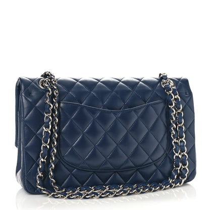 Chanel Lambskin Quilted Medium Double Flap Navy 3 of 9