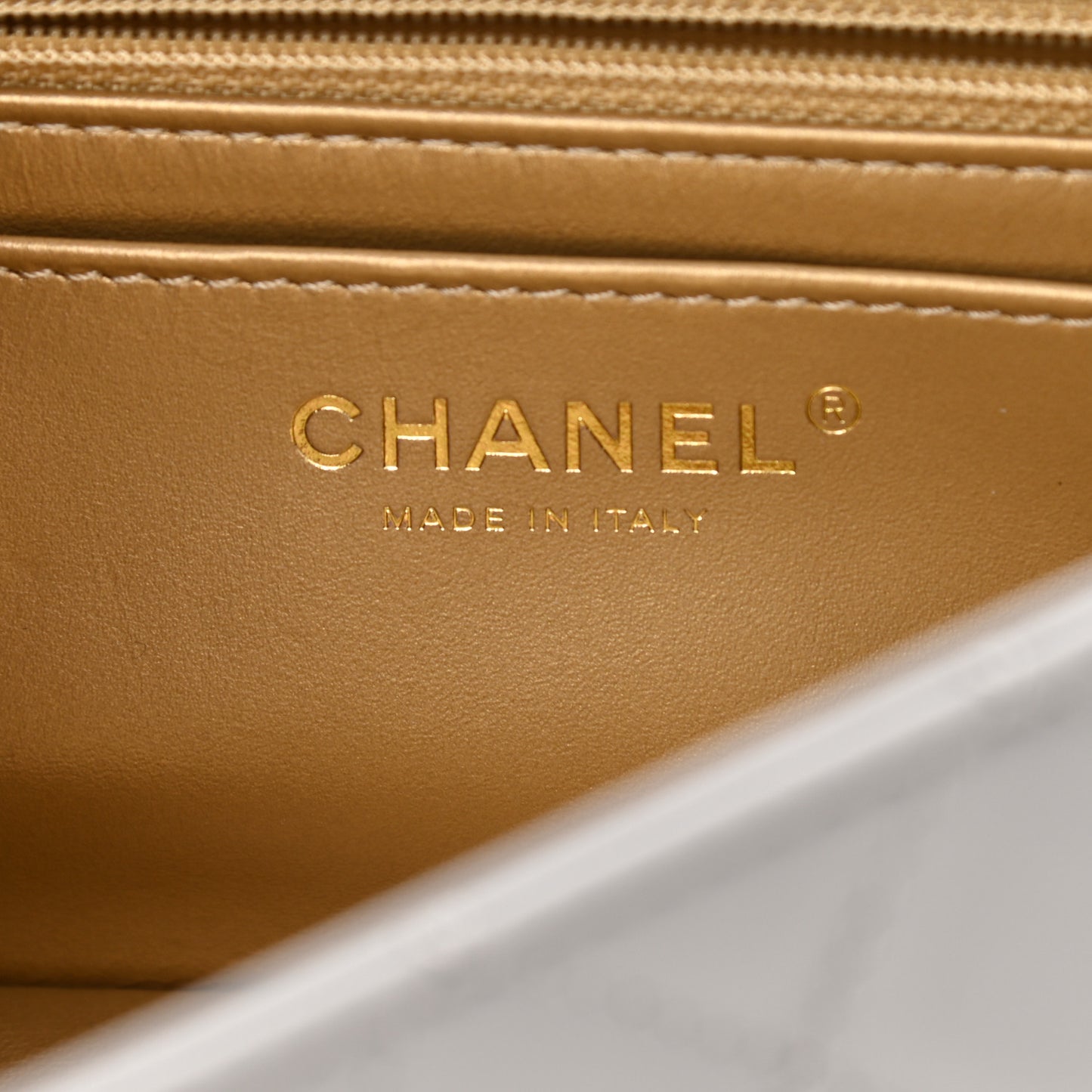 Lambskin Quilted Mini Rectangular Pearl Crush Flap Grey