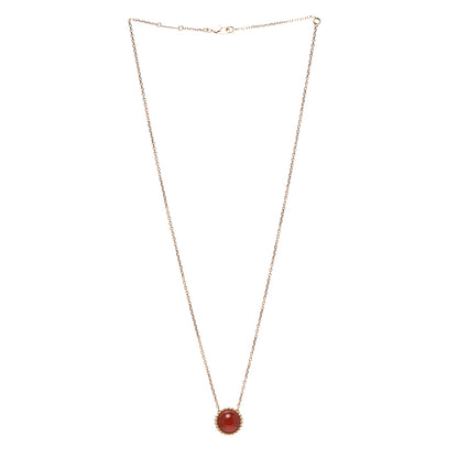 Van Cleef & Arpels 18K Rose Gold Carnelian Perlee Couleurs Pendant Necklace 3 of 7