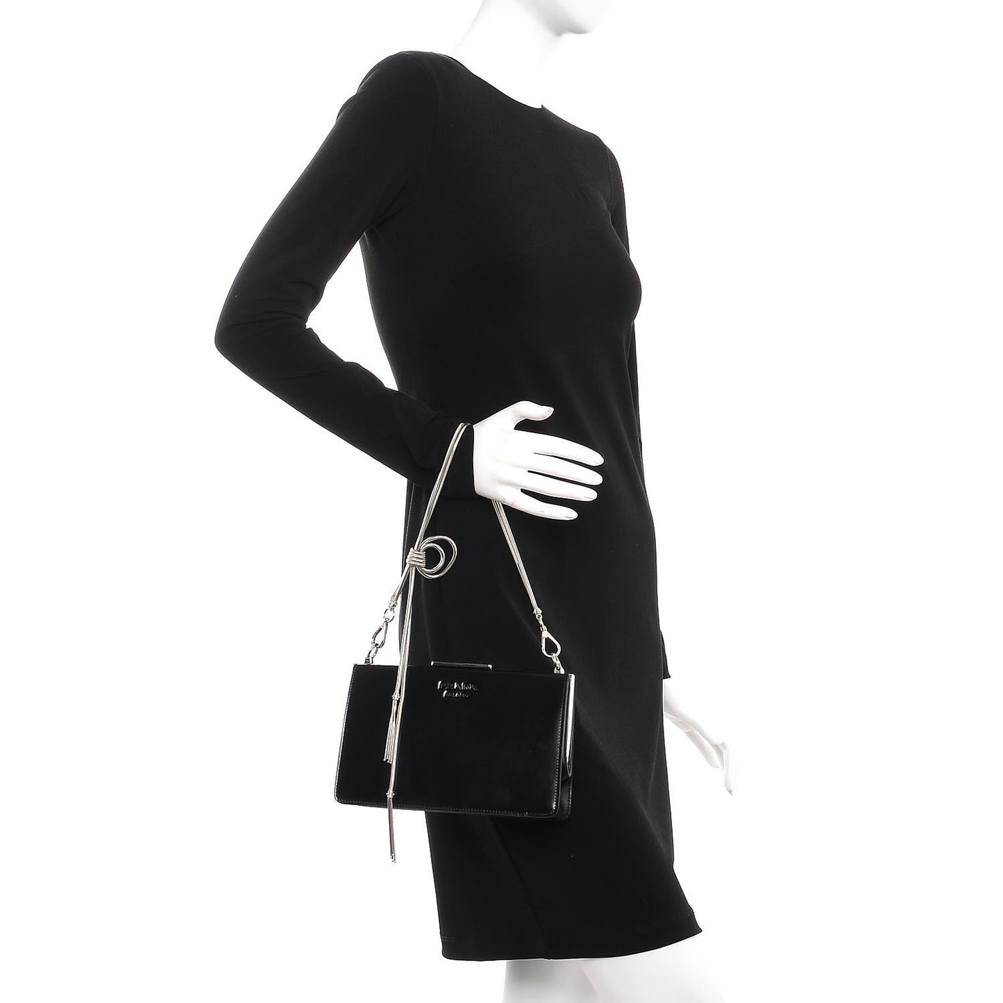 Spazzolato Envelope Crossbody Clutch Nero Black