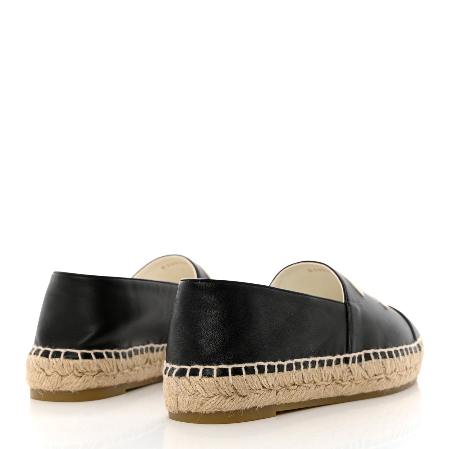 Lambskin CC Espadrilles 38 Black White Dark Grey