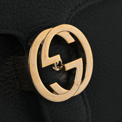 Gucci Dollar Calfskin Interlocking G Shoulder Bag Black 11 of 13