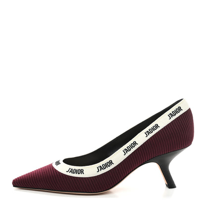 Christian Dior Technical Canvas Ribbon Embroidered J'Adior 65mm Pumps 37 Rouge Black 1 of 8