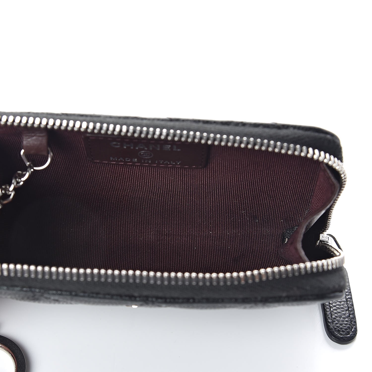 Chanel Iridescent Caviar Quilted Zipped Key Holder Case Black 5 of 7