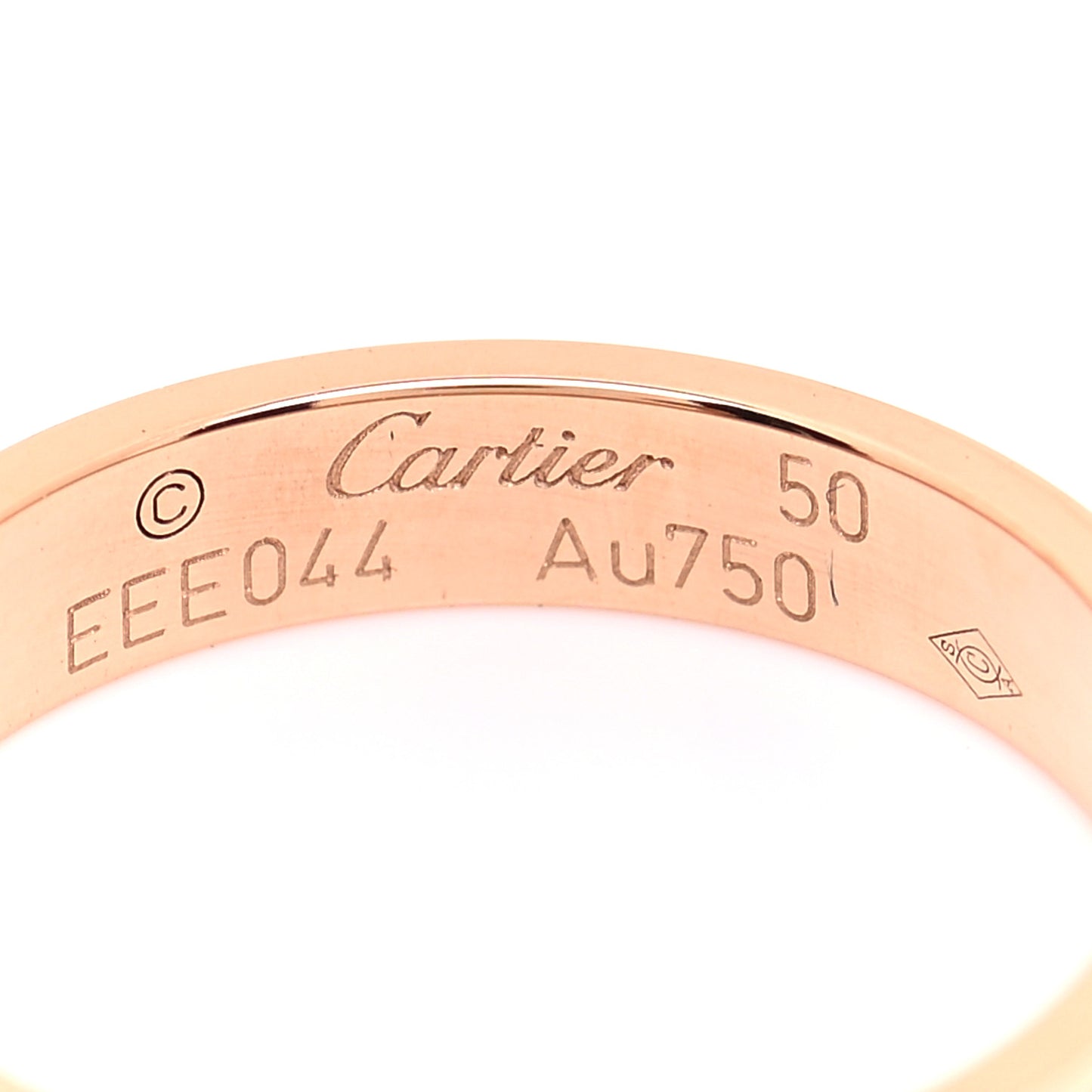 18K Pink Gold 3.5mm LOVE Wedding Band Ring 50 5.25