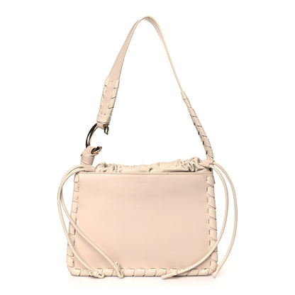Chloe Calfskin Mate Woven Drawstring Shoulder Bag Nude 1 of 10