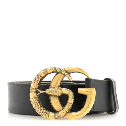 Gucci Faded Calfskin Snake Double G Belt 100 40 Black 1 of 7