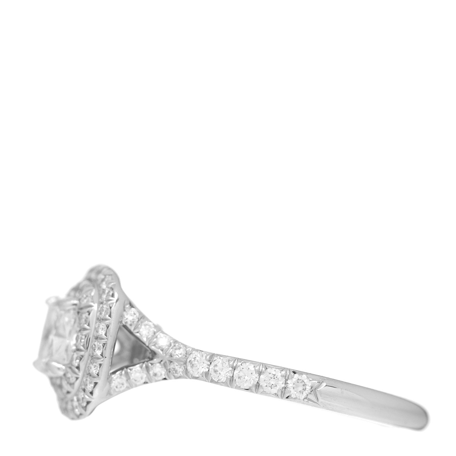 Tiffany Platinum Diamond .55ct Soleste Cushion Cut Double Halo Engagement Ring 49 5 3 of 7
