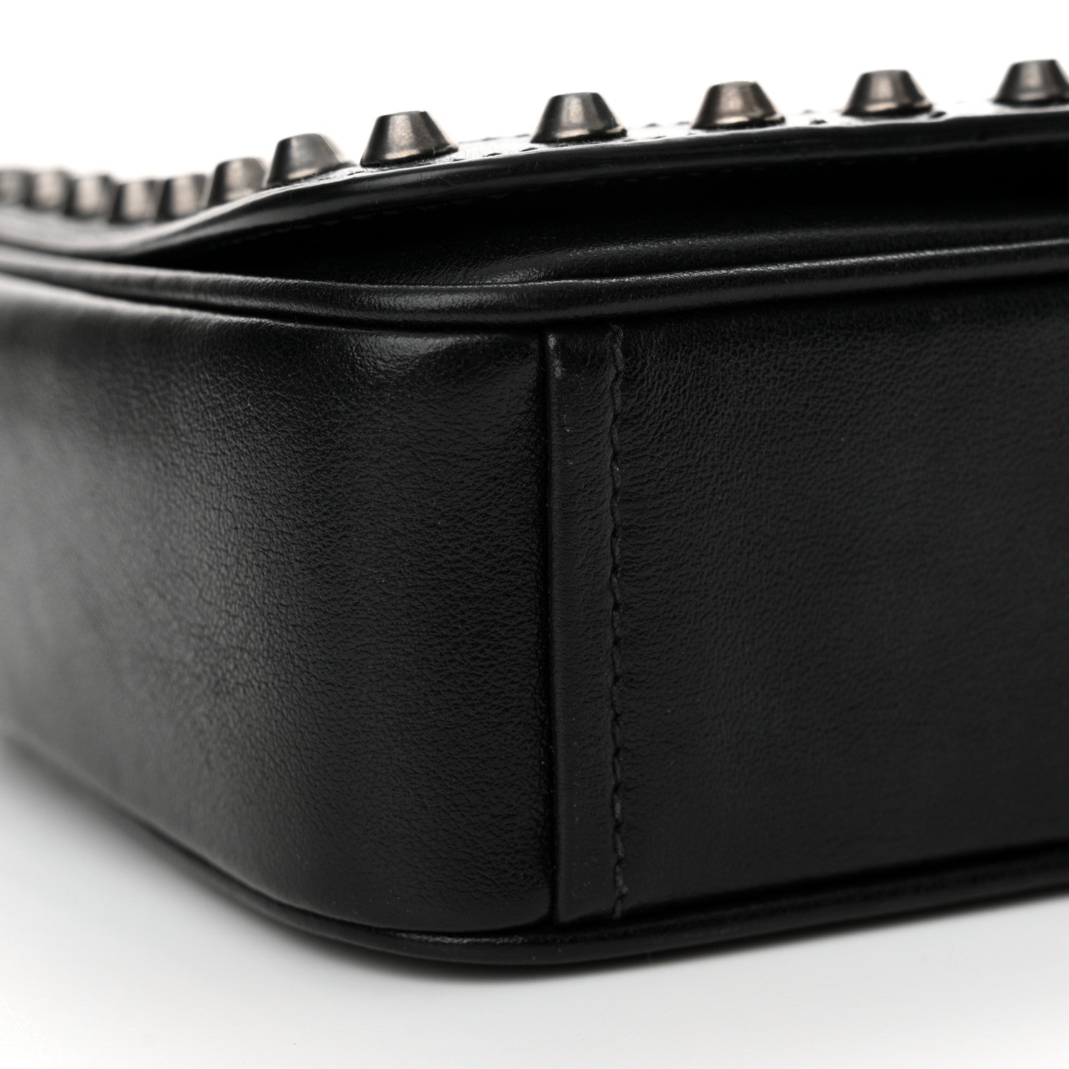 Prada Glace Calfskin Studded Crossbody Black 8 of 11