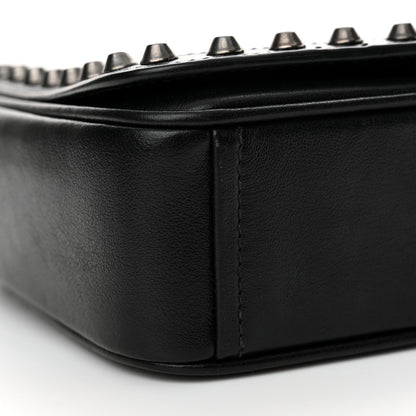 Prada Glace Calfskin Studded Crossbody Black 8 of 11