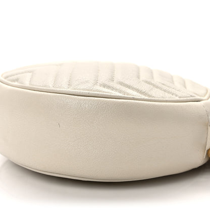 Gucci Calfskin Matelasse Mini GG Marmont Round Shoulder Bag White 10 of 15