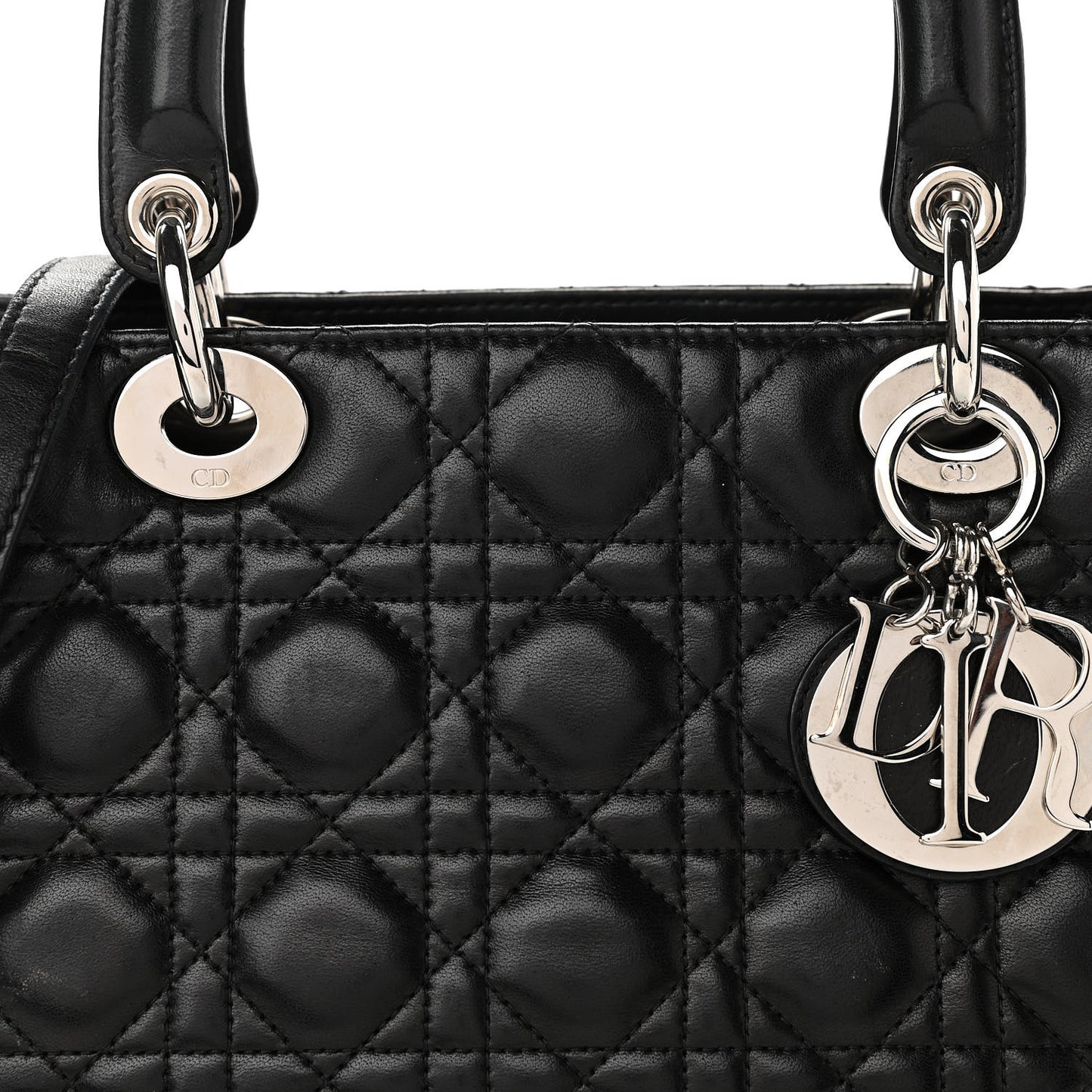 Lambskin Cannage Medium Lady Dior Black