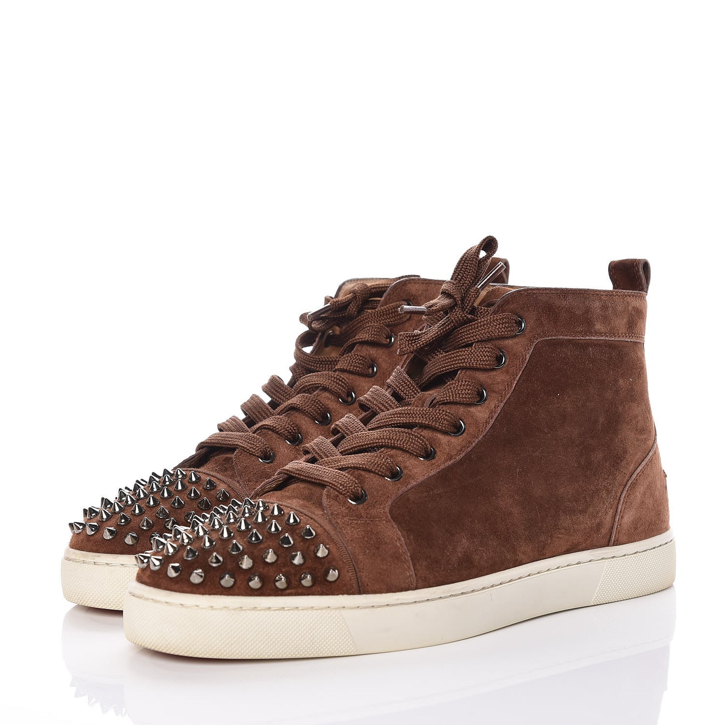 Veau Velours Mens Louis Spikes Flat Sneakers 42 Pur Sang