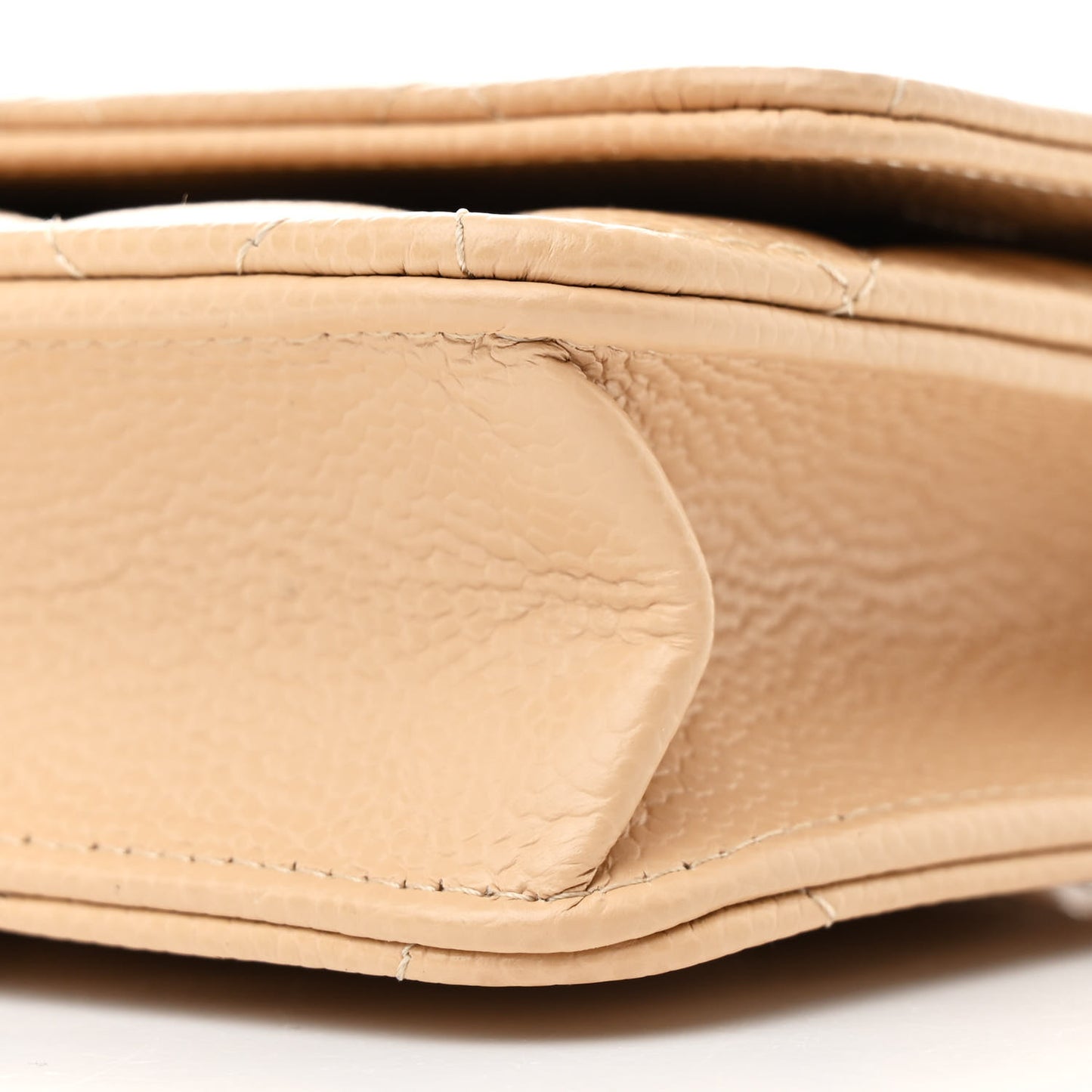 Caviar Quilted Wallet On Chain WOC Beige